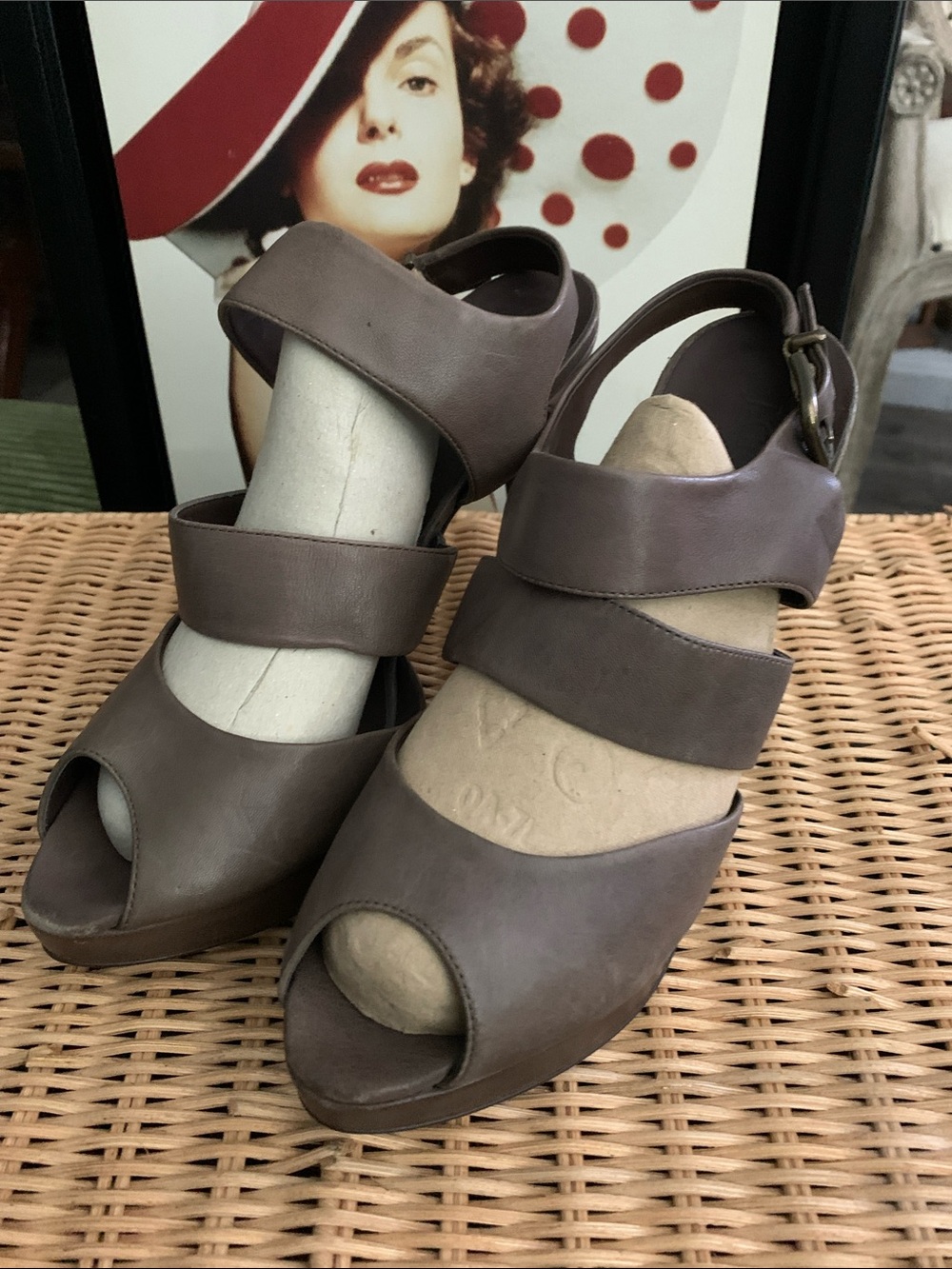 J. Crew Brown Open-Toe Strappy Platform Heels